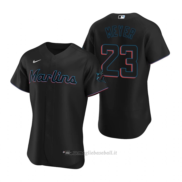 Maglia Baseball Uomo Miami Marlins Max Meyer Autentico Alternato Nero